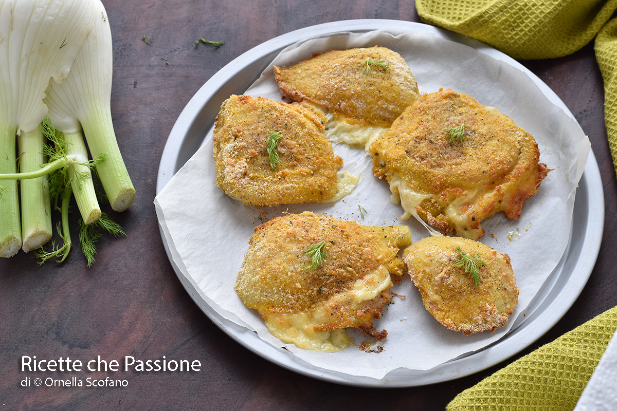 cotolette di finocchi ripiene di provola