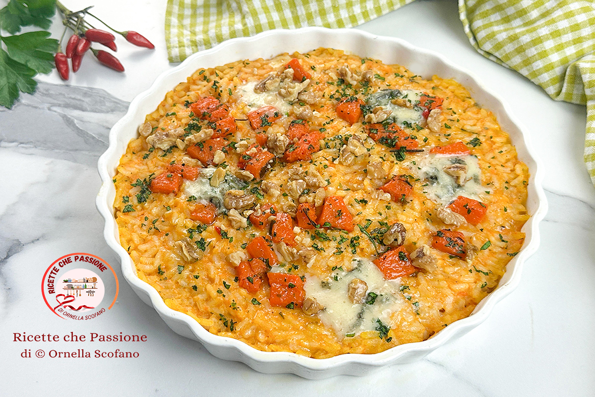 riso con crema di zucca al forno