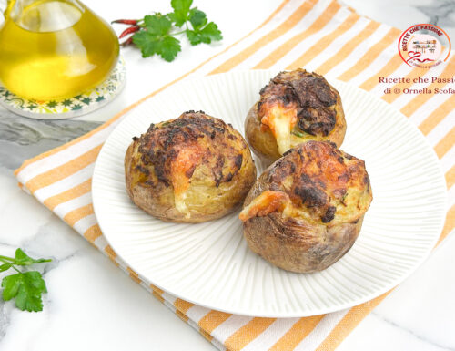 Patate ripiene con funghi e provola veloci in friggitrice ad aria