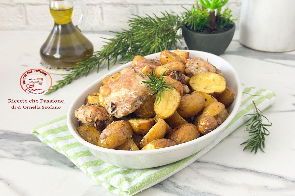 ricetta pollo al forno con patate novelle