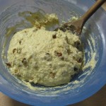 L'impasto dei Muffins salati noci e Parmigiano-Reggiano