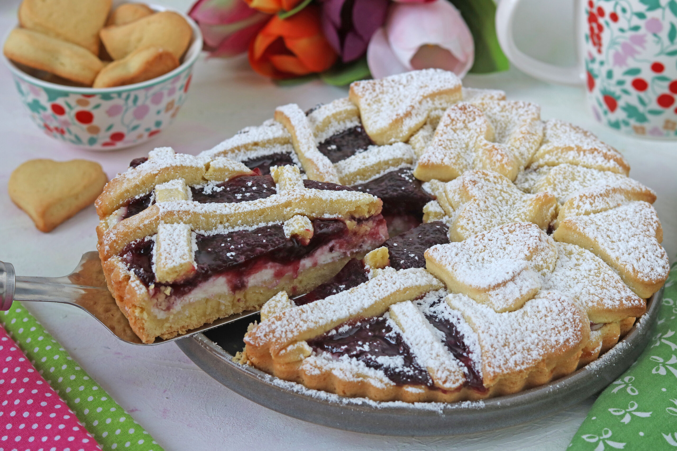 Crostata con ricotta e marmellata