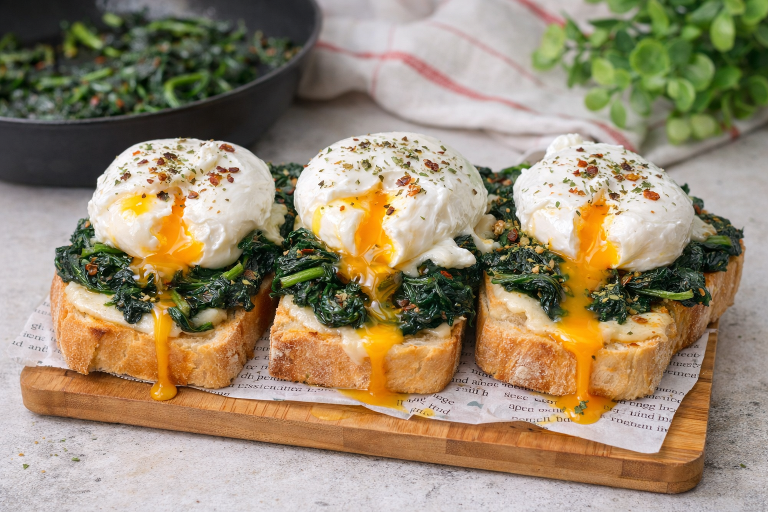 crostoni con uova in camicia
