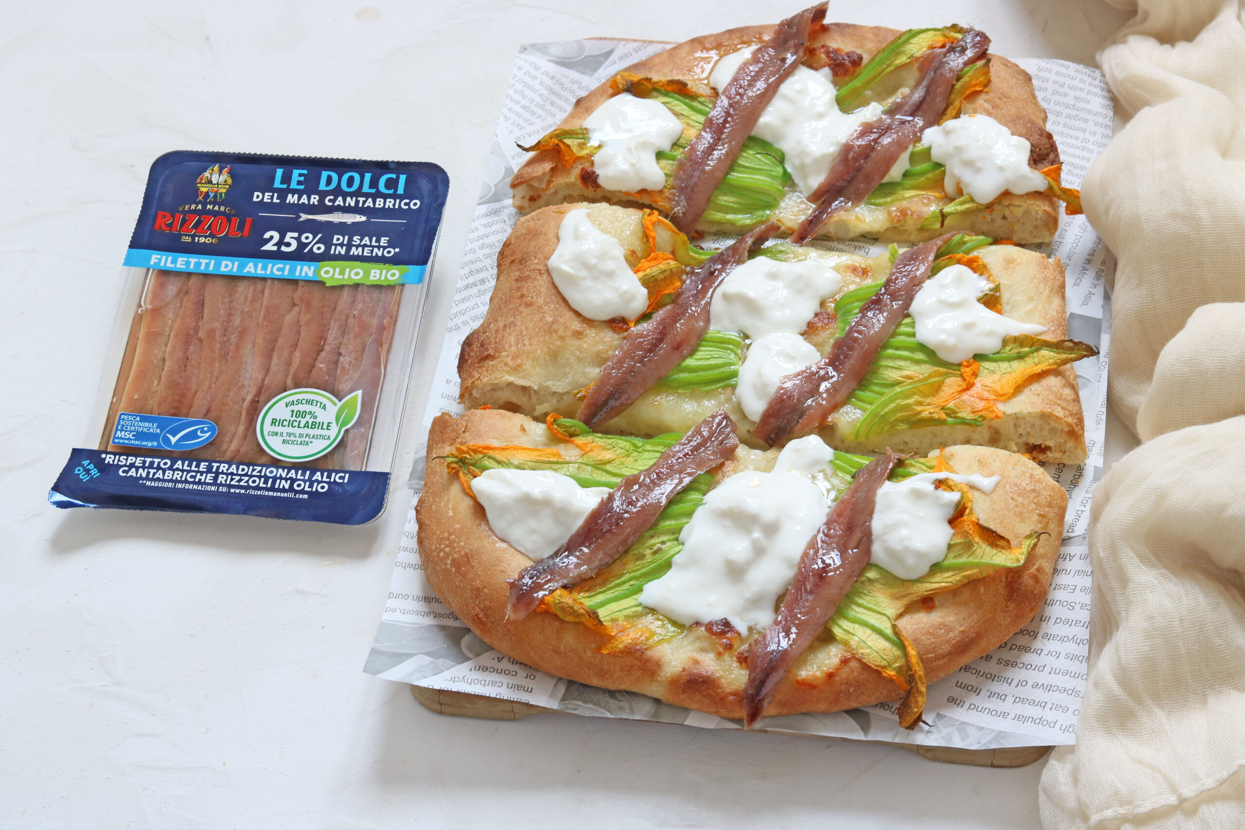 pizza in teglia con alici