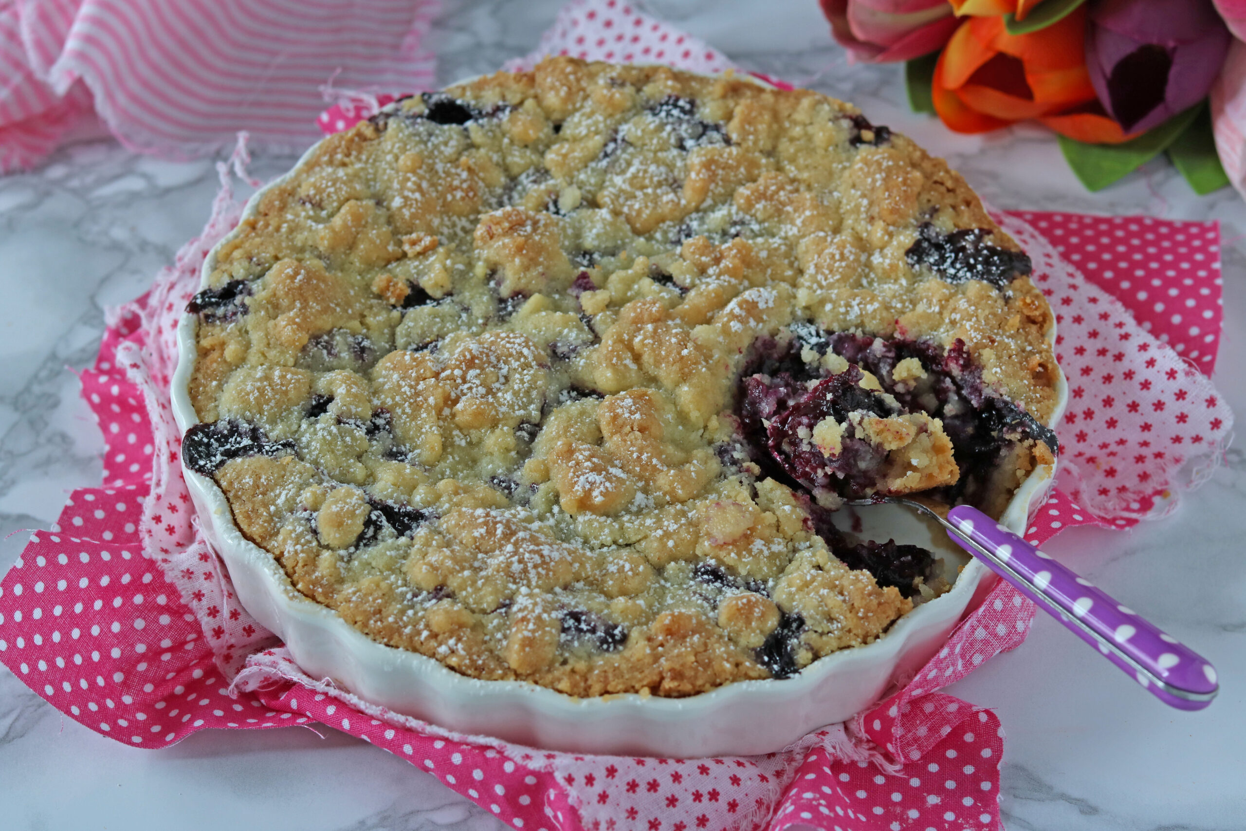 crumble di mirtilli