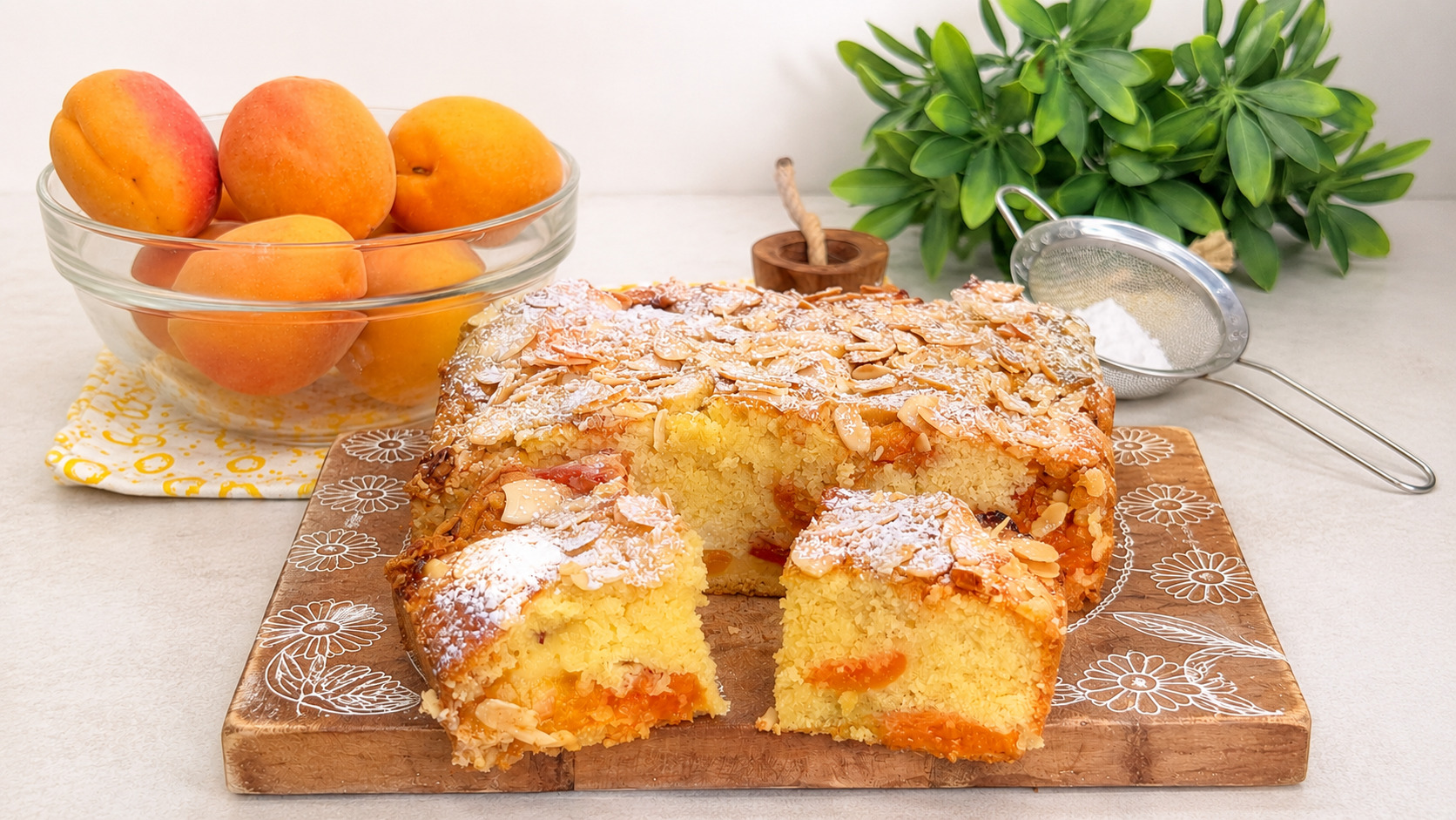 torta con albicocche fresche