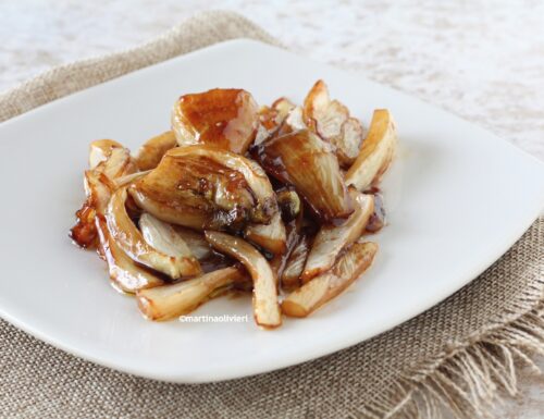 Finocchi caramellati in padella