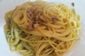 Spaghetti con radicchio, speck, panna e zafferano