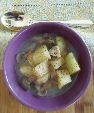 Zuppa patate e funghi ,ricetta leggera