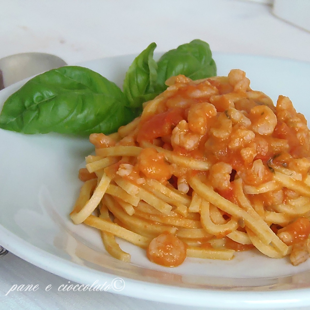 Spaghetti gamberi e pomodoro