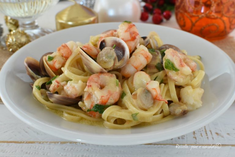 PASTA SPAGHETTI alle VONGOLE e GAMBERETTI PIATTO delle Feste