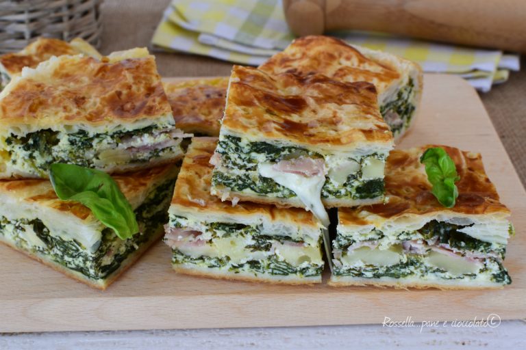 TORTA Rustica Prosciutto Cotto Ricotta e Spinaci con COTTURA dorata