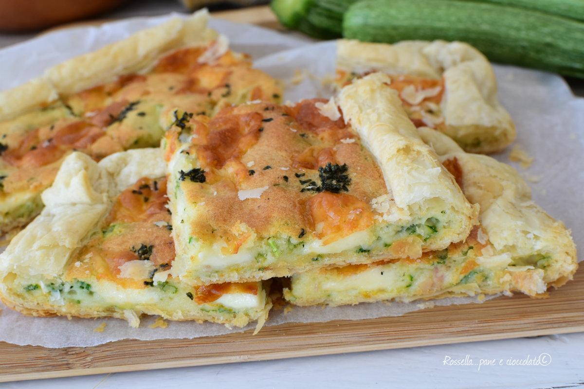 TORTA RUSTICO Salato ZUCCHINE e Mozzarella ANTIPASTO veloce al forno