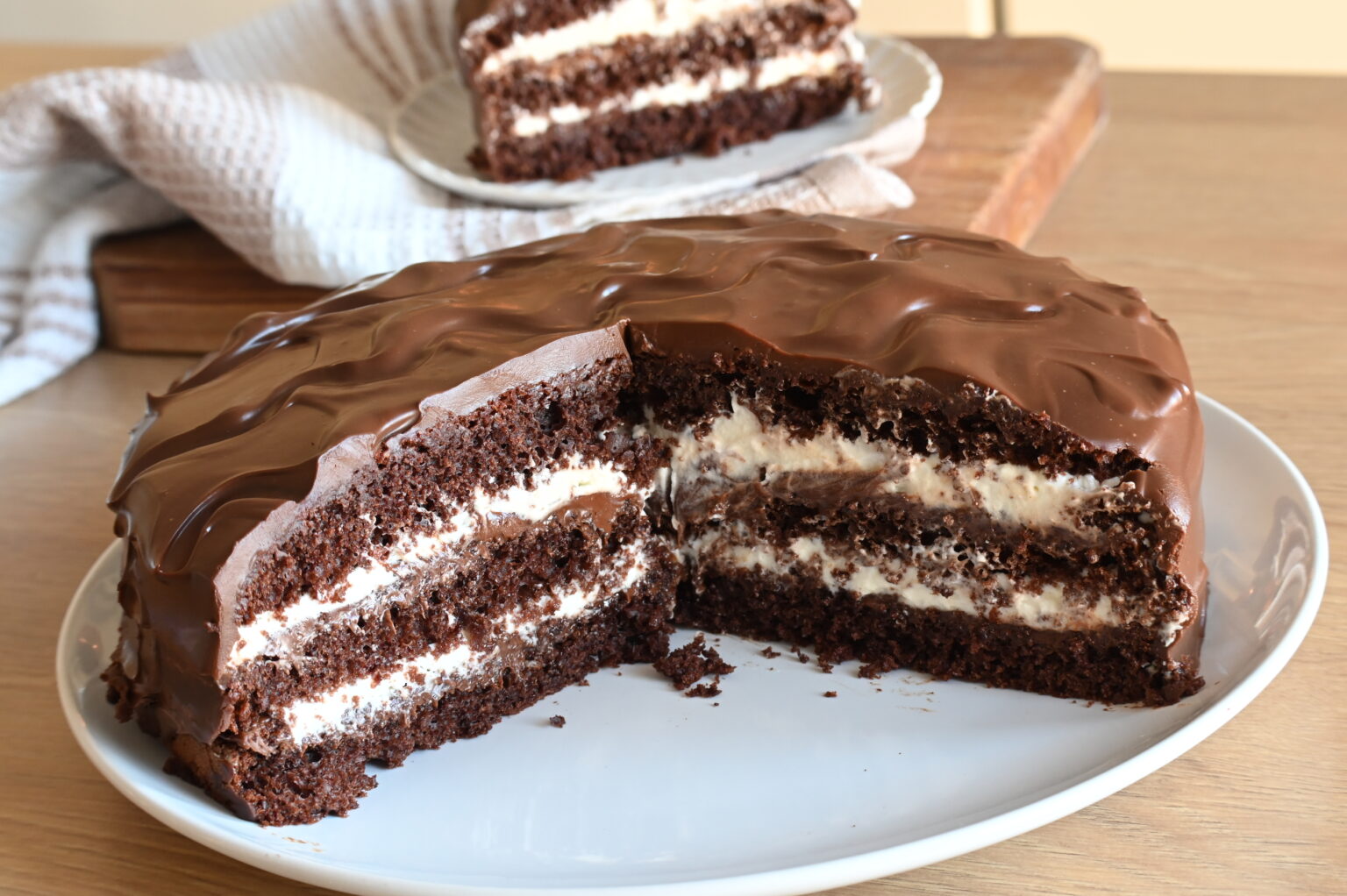 torta al cioccolato con panna e nutella