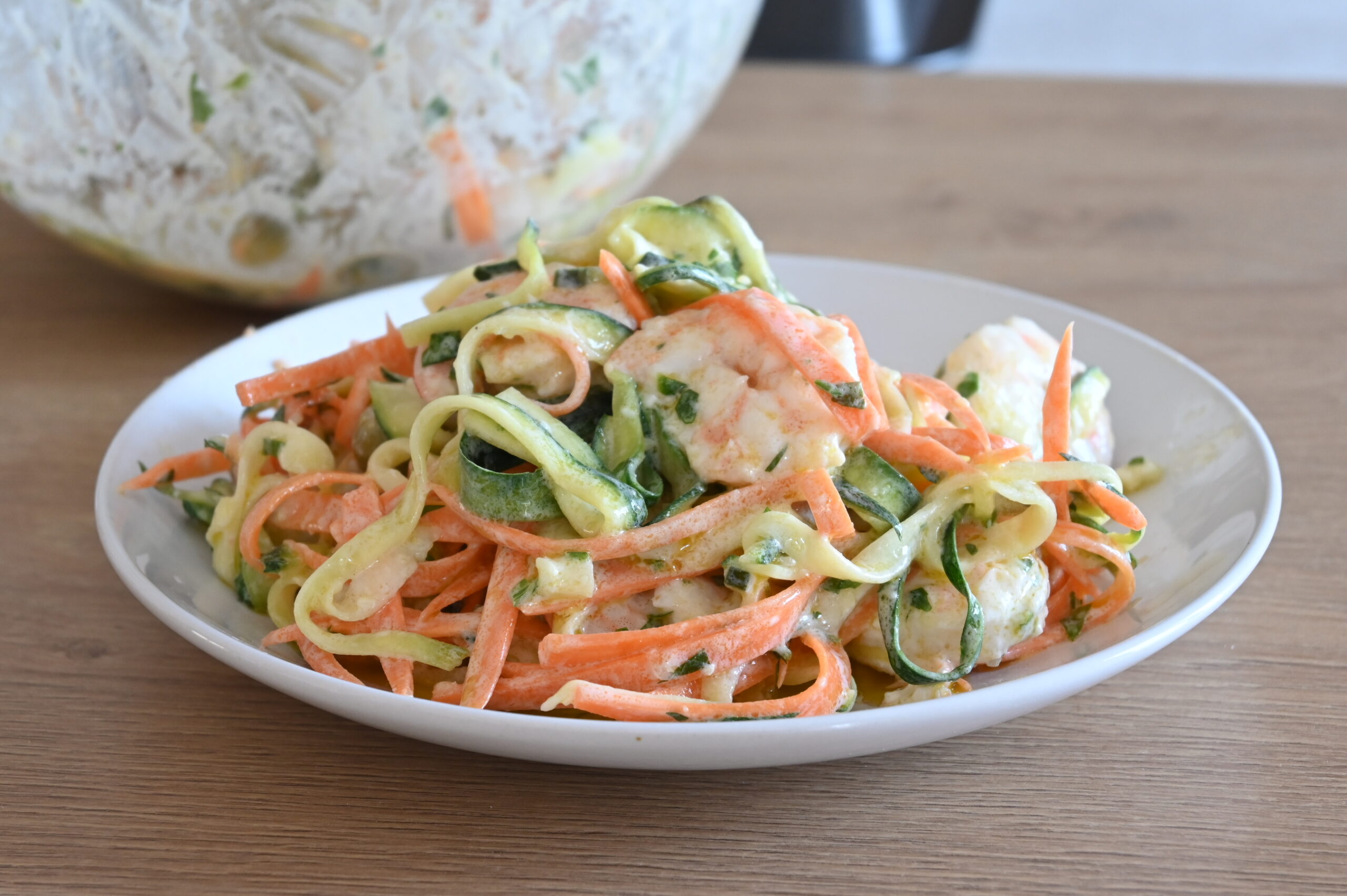 INSALATA di ZUCCHINE e GAMBERETTI Senza Cottura