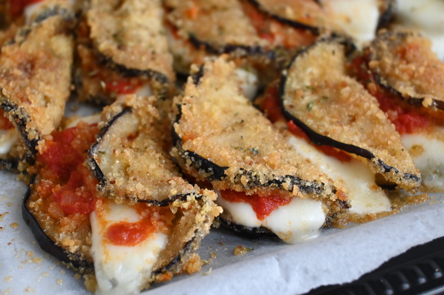 MELANZANE IMPANATE con PANE CROCCANTE