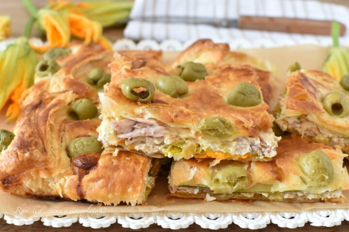 TORTA SALATA Zucca Olive e Tonno