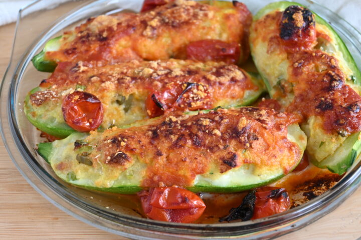 ZUCCHINE al FORNO con POMODORINI Ripiene e dorate sopra