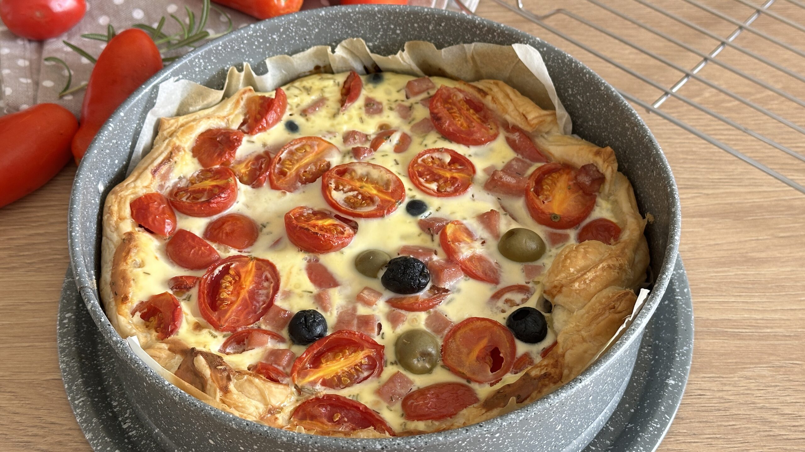 Quiche ai Pomodorini e Prosciutto