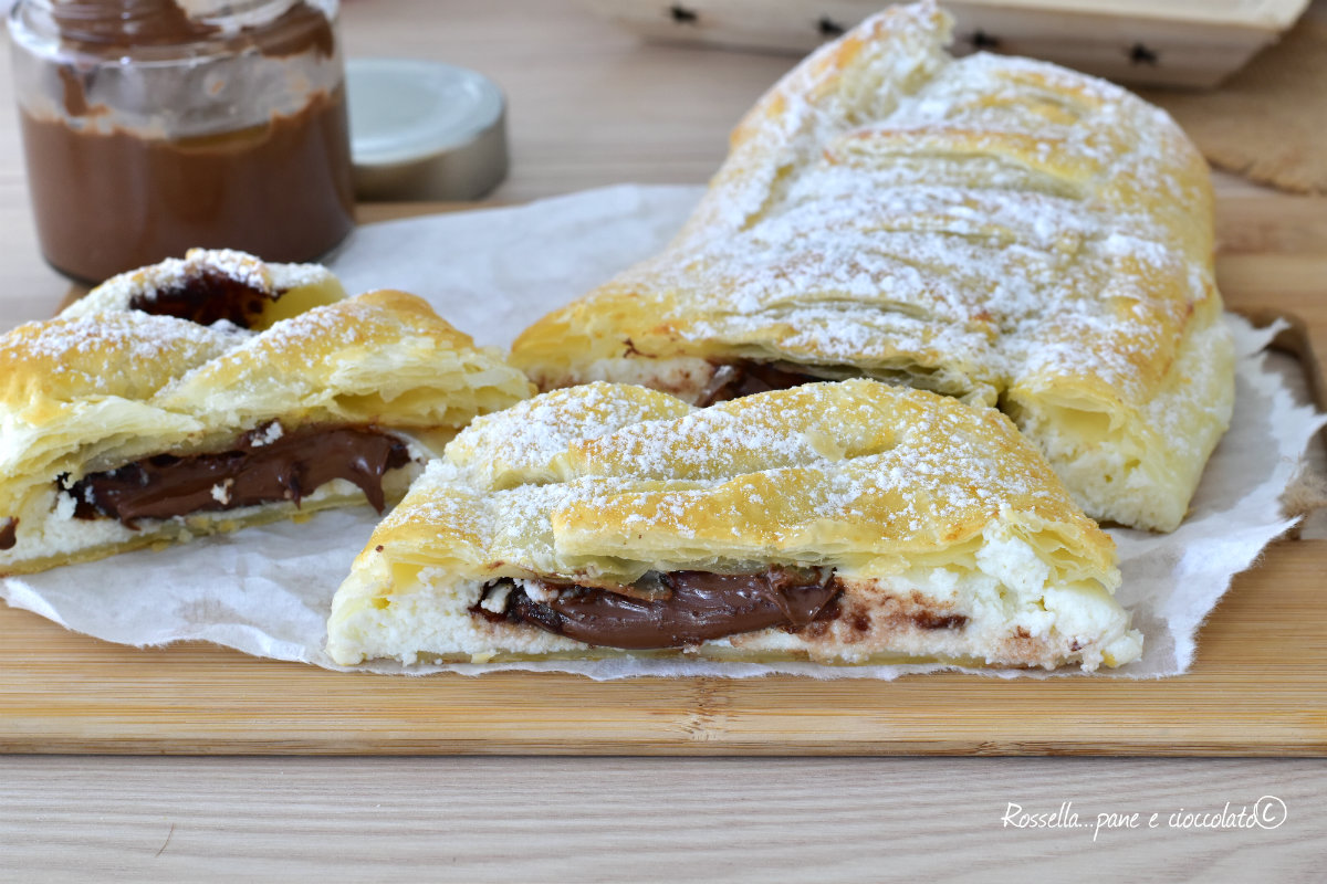 TRECCIA CIOCCOLATO e RICOTTA di pasta sfoglia veloce e croccante