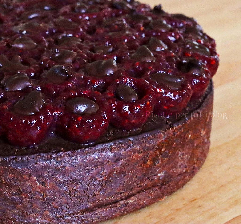 Crostata con cioccolato e lamponi