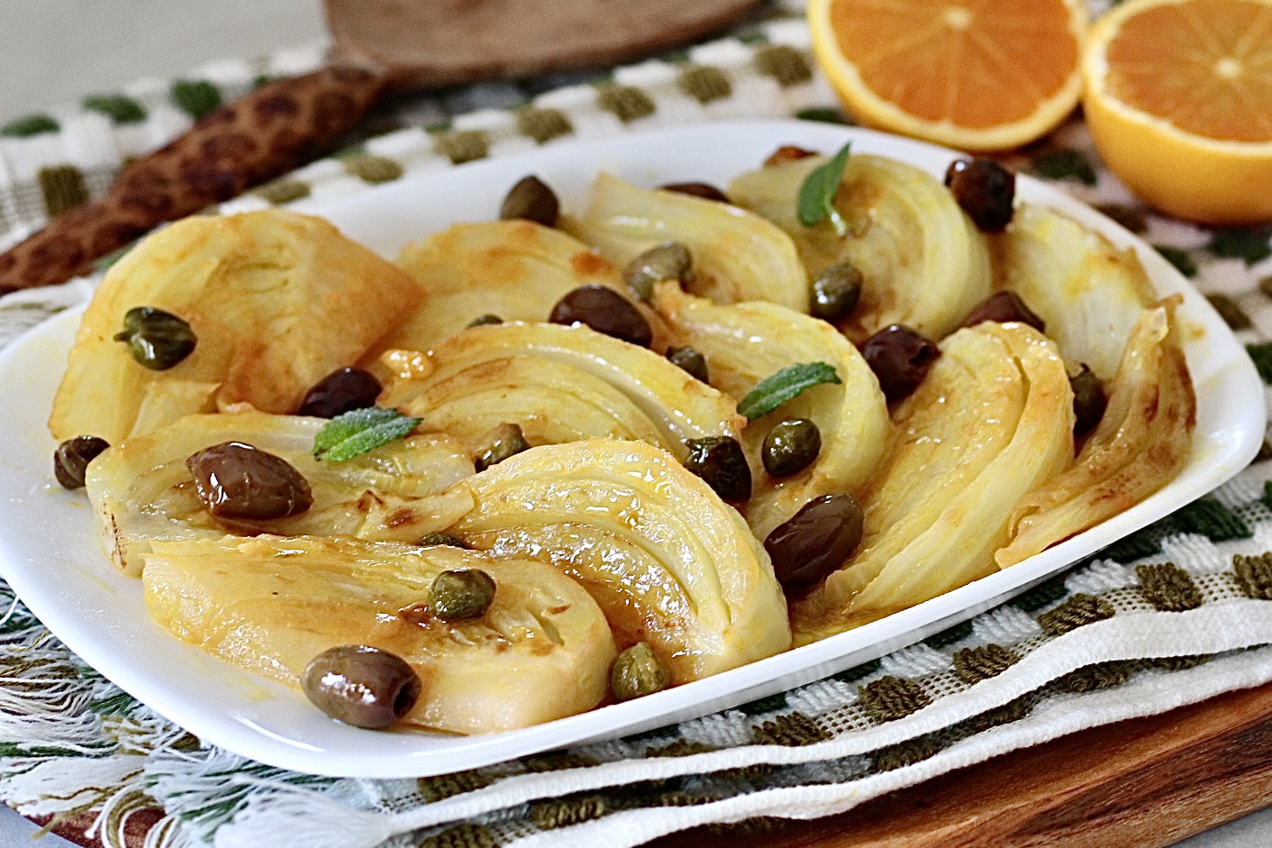 Il mio trucco per finocchi all'arancia e olive morbidi e succosi.