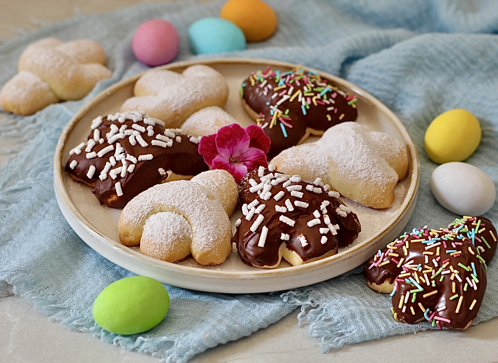 Colombine colorate senza burro.