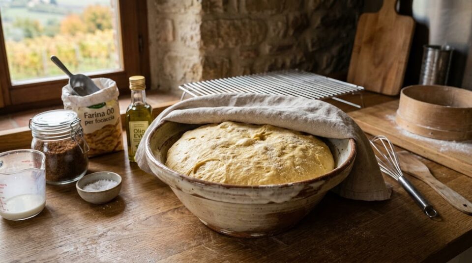 impasto focaccia con uva