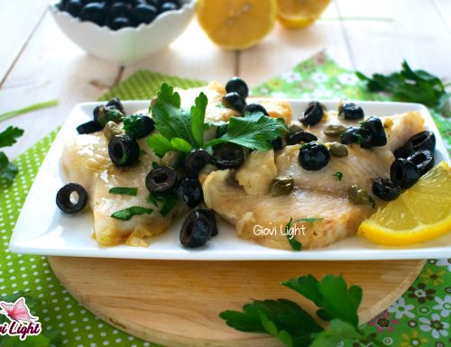 Filetti di pesce light con capperi e olive