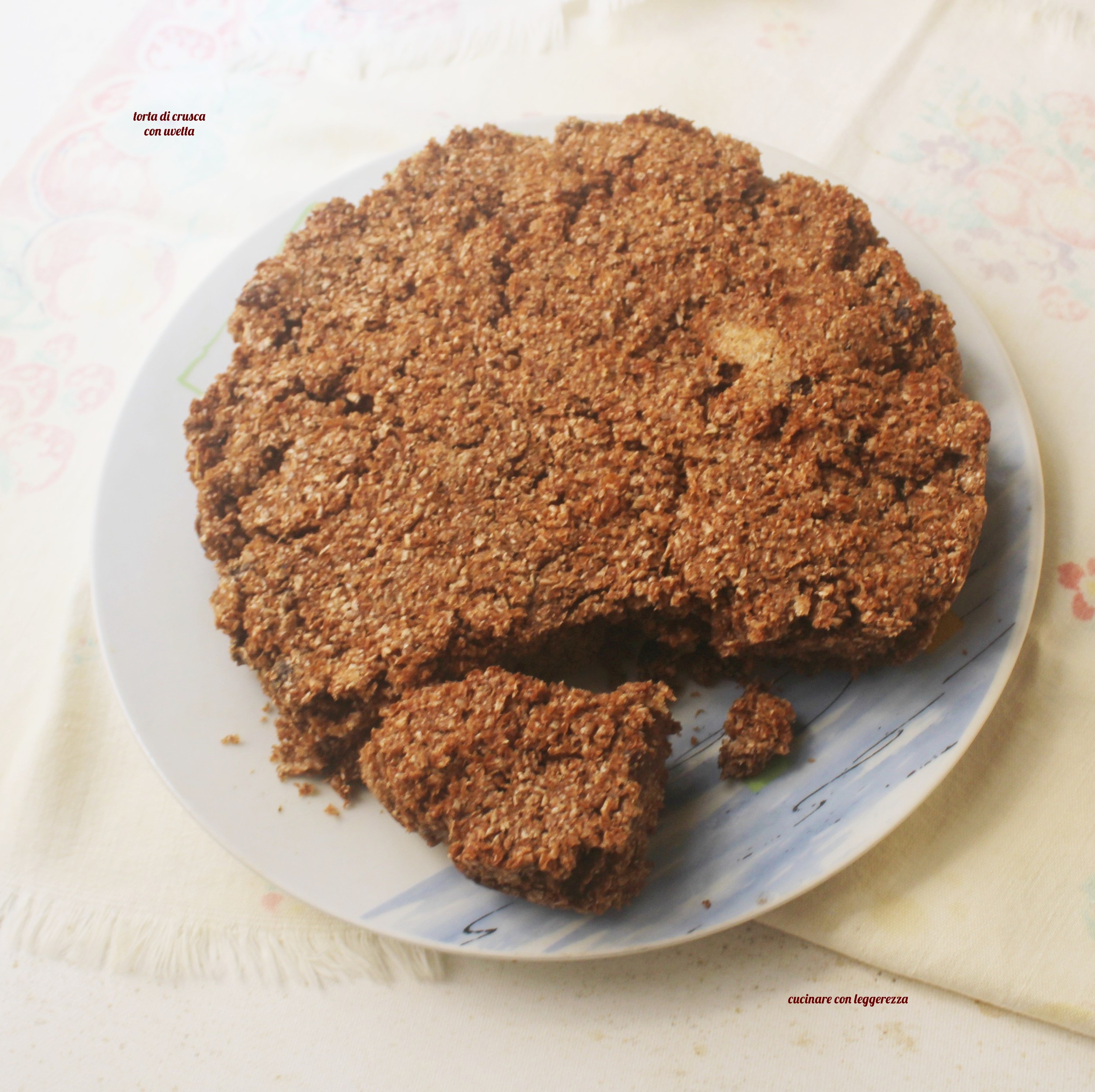 torta di crusca con uvetta