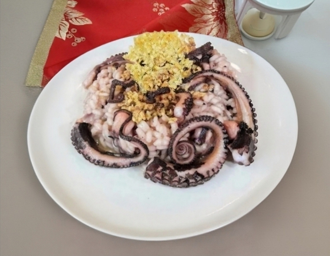 Risotto con polpo e limone candito 