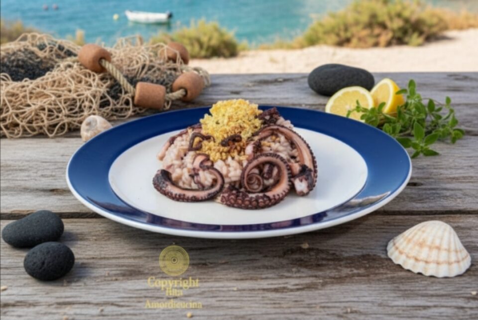 Risotto con polpo e limone candito 