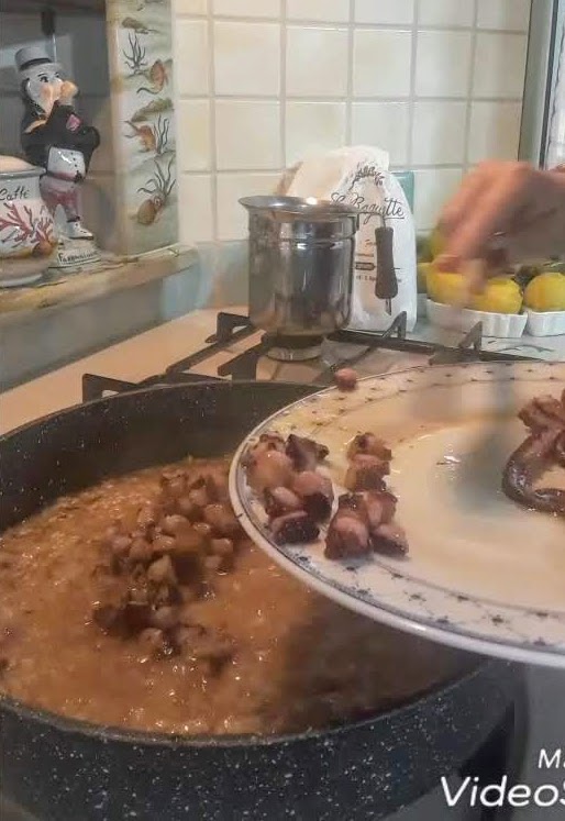 Risotto con polipetti e limone candito