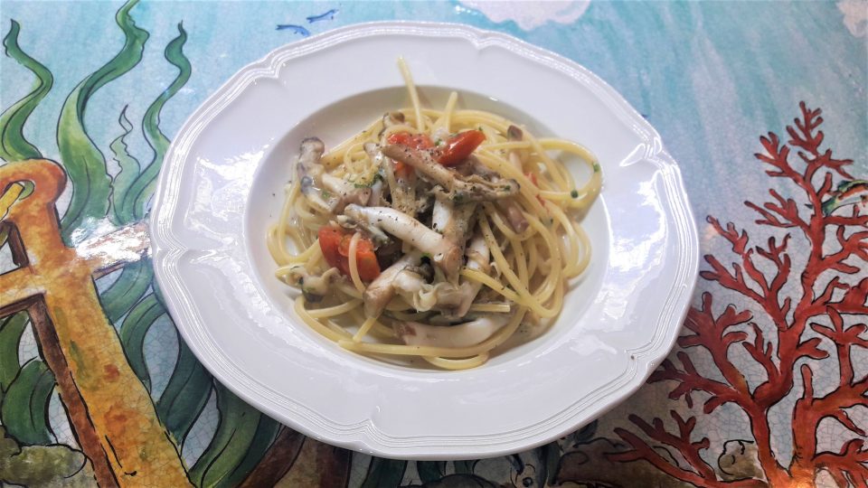 Spaghetti risottati con cannolicchi di mare