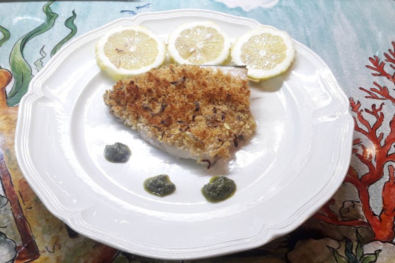 Pescespada gratinato con zeste di limone