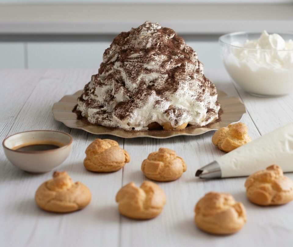 Profitterol bianco e nero al caffè