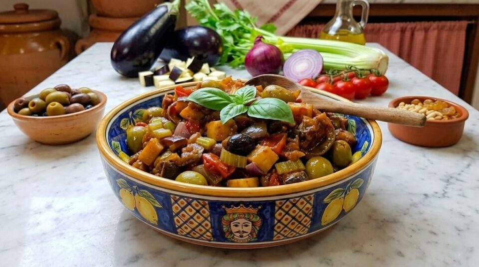 La caponata siciliana senza friggere nulla