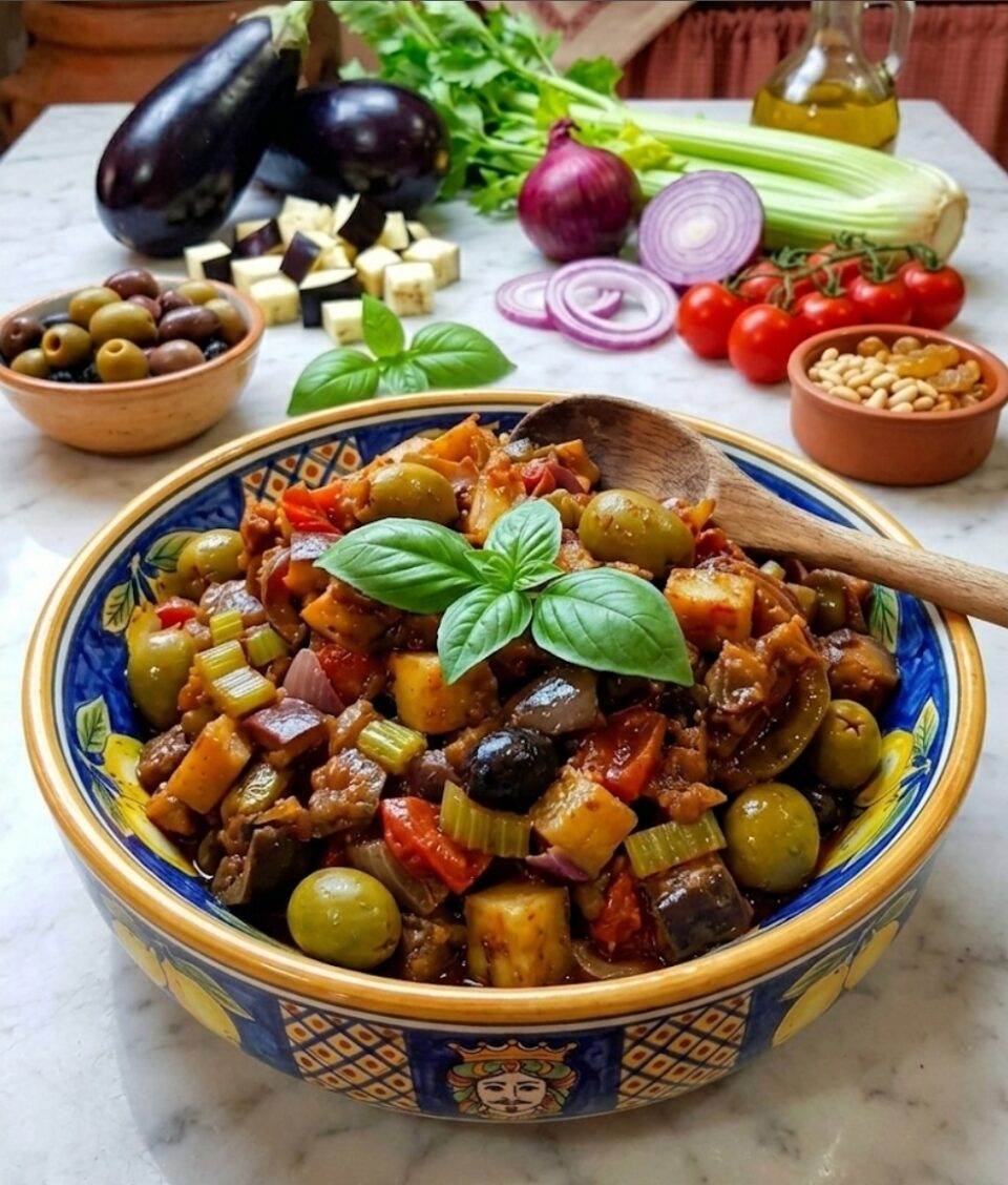 La caponata siciliana senza friggere nulla