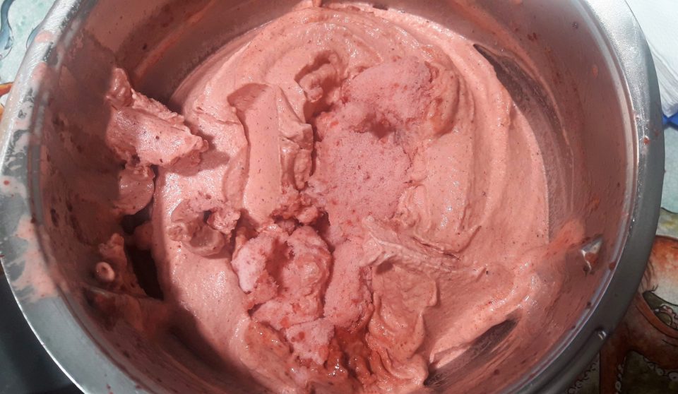 Il gelato dietetico alla fragola senza gelatiera