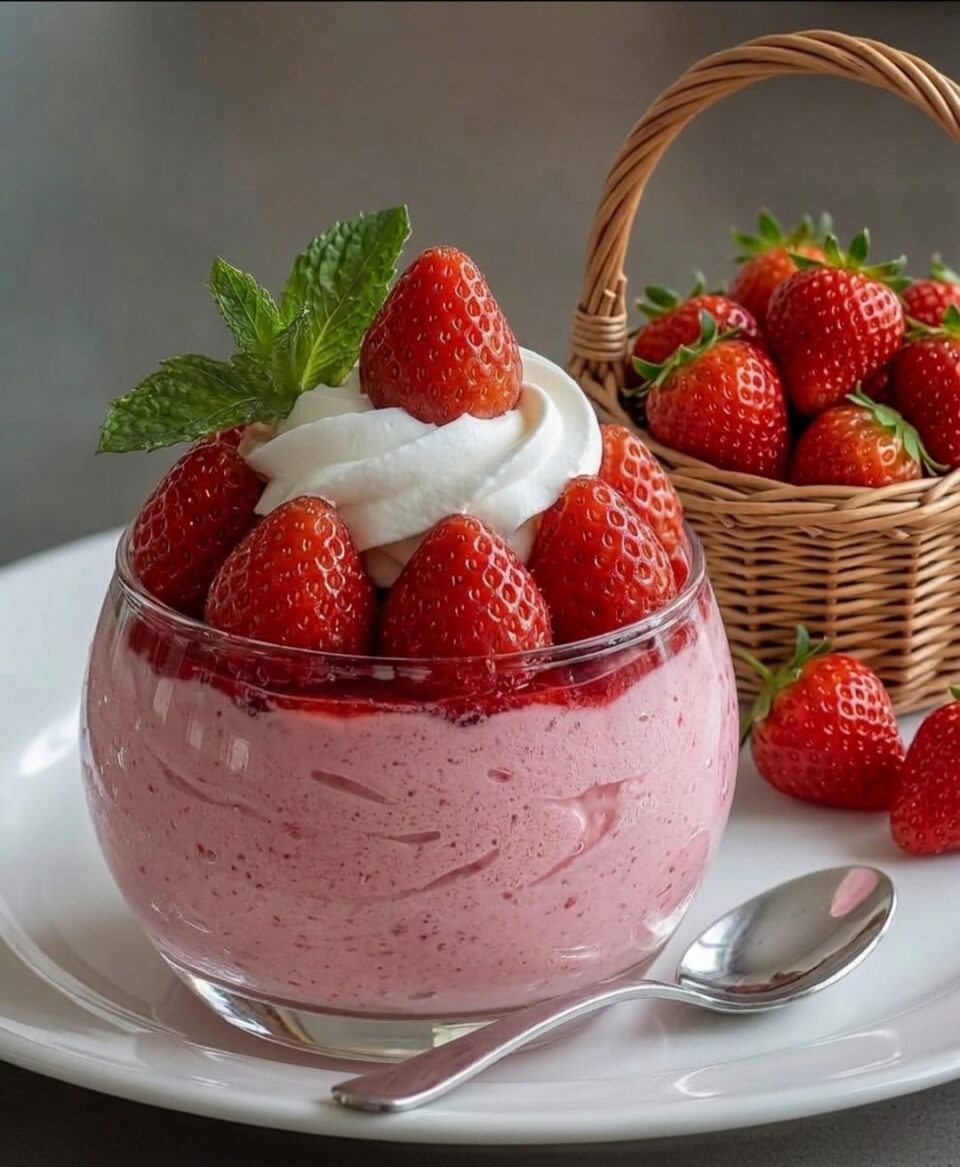 Il gelato dietetico alla fragola senza gelatiera