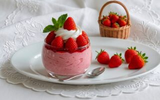 Il gelato dietetico alla fragola senza gelatiera