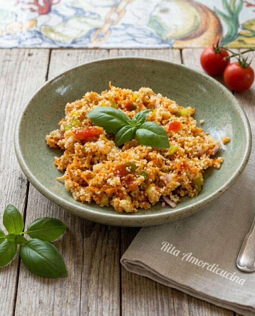 Couscous veloce con verdure crude