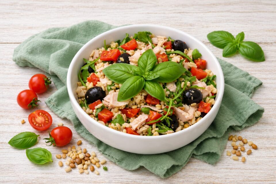 Insalata mista fredda ai cereali