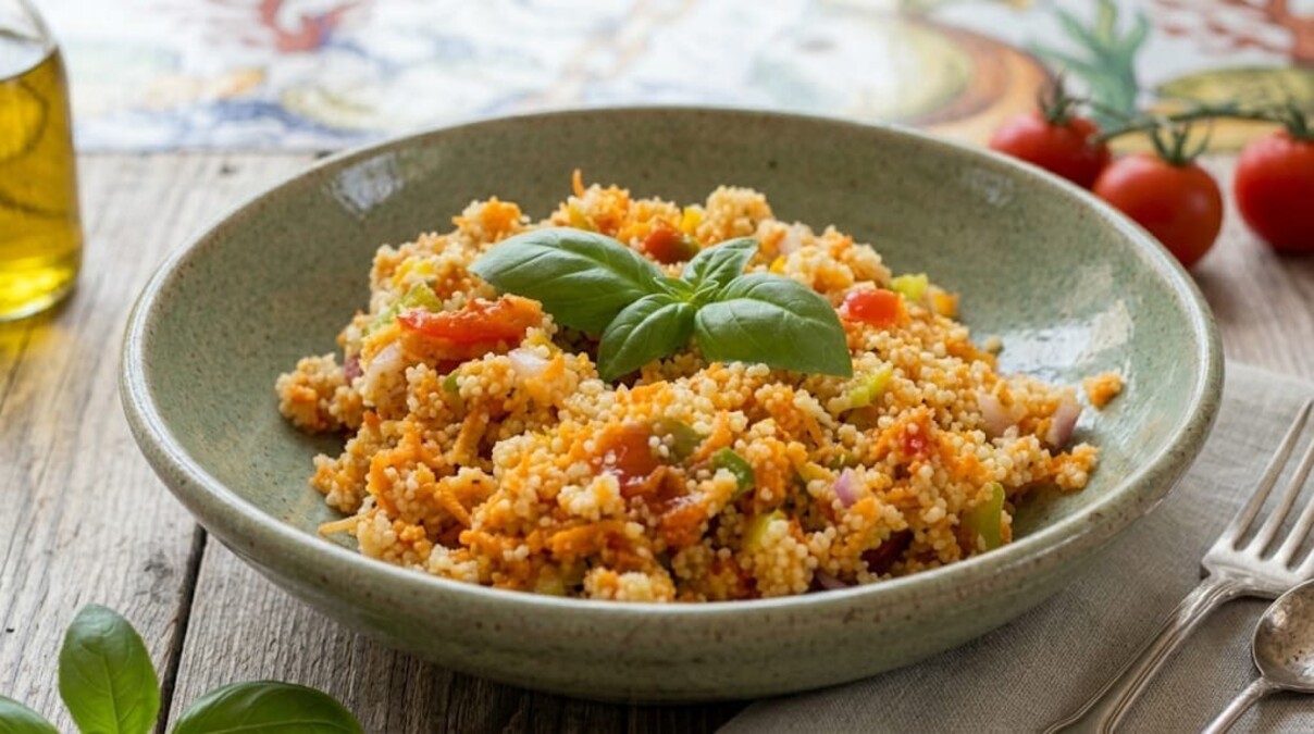 Couscous veloce con verdure crude