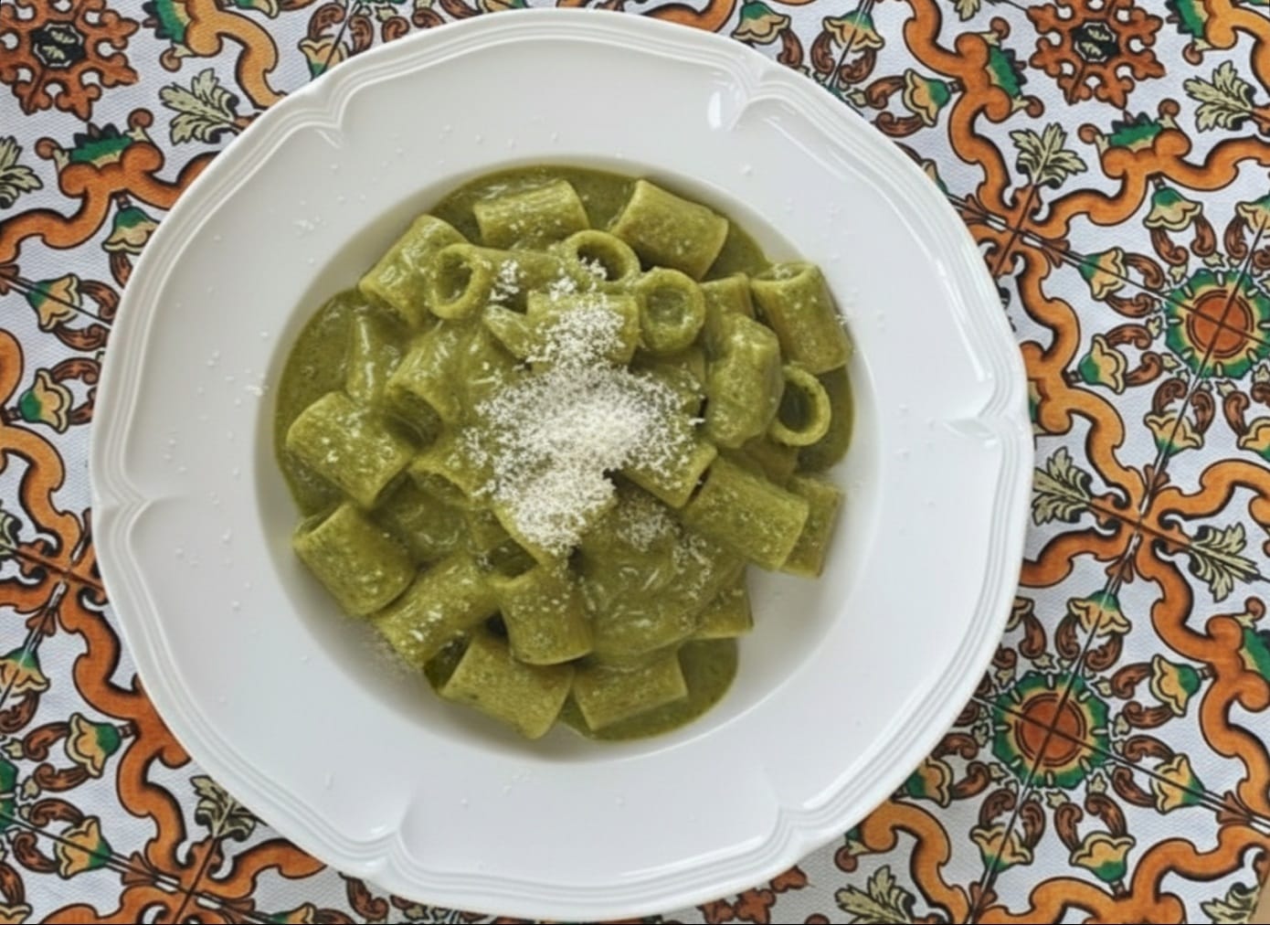 Pasta con pesto di fagiolini piattoni