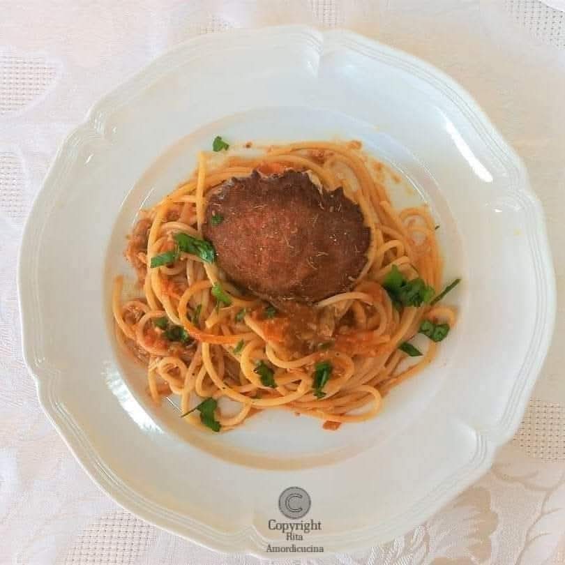 Spaghetti cremosi con polpa di granchio 