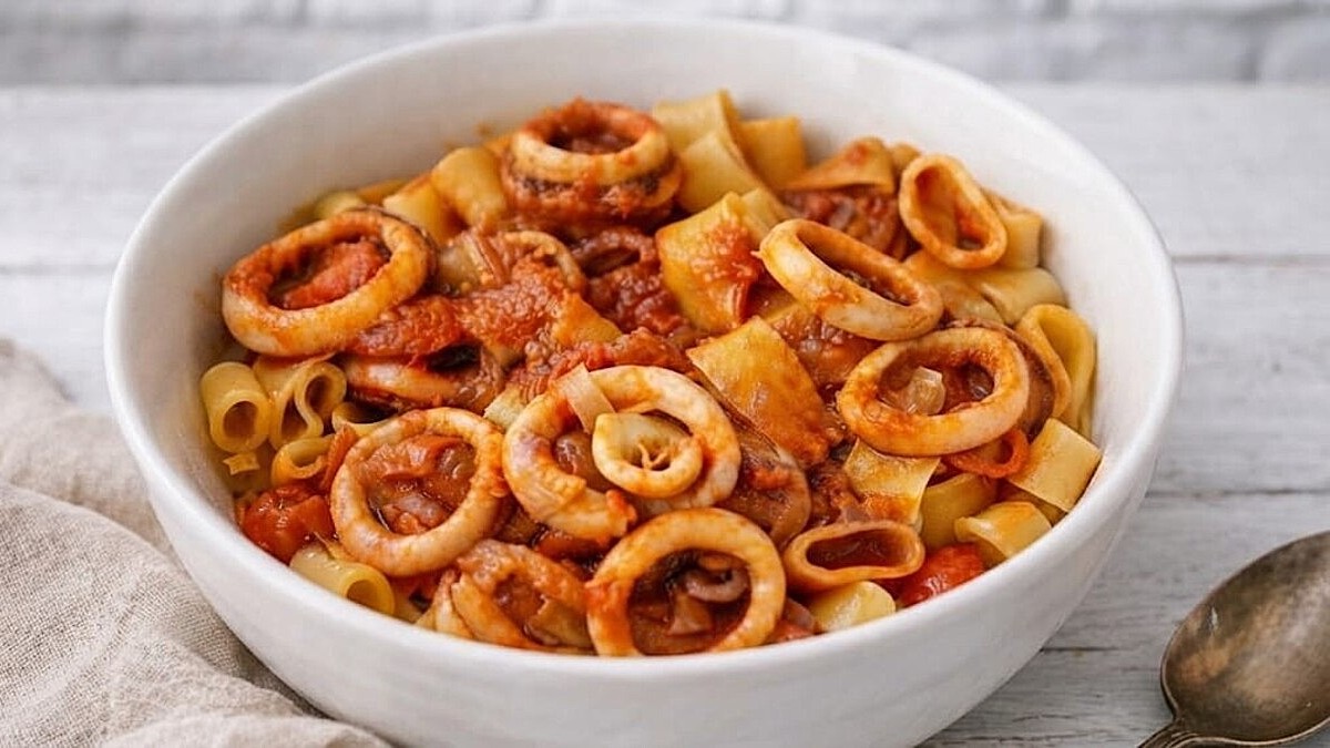 La calamarata all'Eoliana di nonna Maria