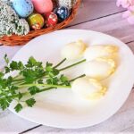 Tulipani con uova e maionese ligth