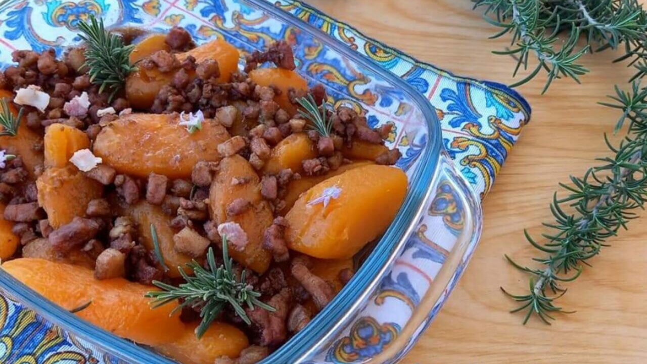 Zucca con pancetta all'aceto balsamico
