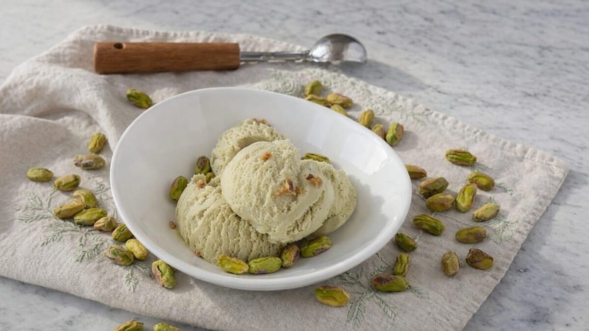 Gelato al pistacchio senza gelatiera